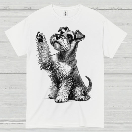 Cute Schnauzer Paw Art Dog Lover T Shirt