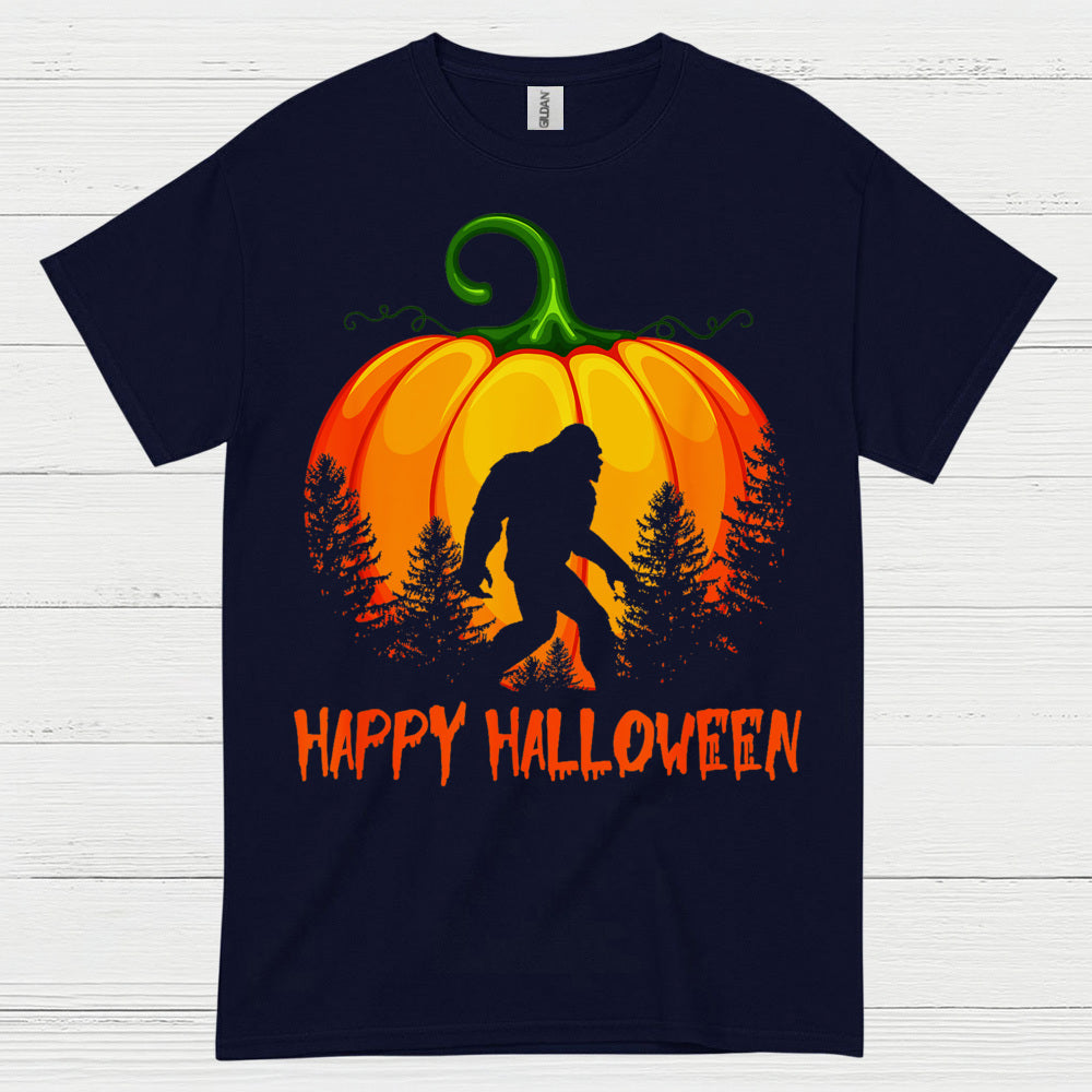 Happy Halloween Bigfoot Pumpkin T Shirt
