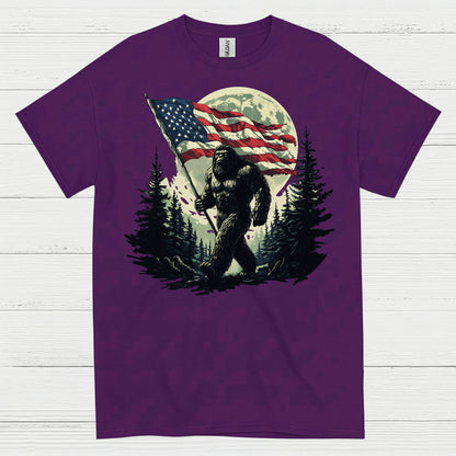 Freedom Walk American Flag Bigfoot T Shirt