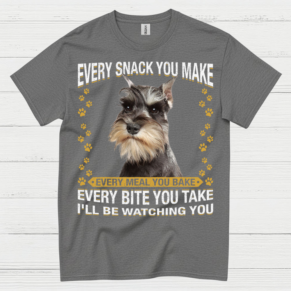 Funny Schnauzer Watching You Snack T Shirt