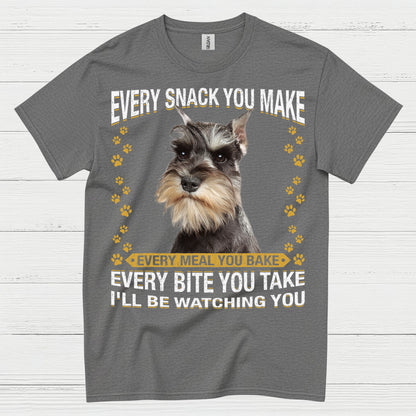 Funny Schnauzer Watching You Snack T Shirt