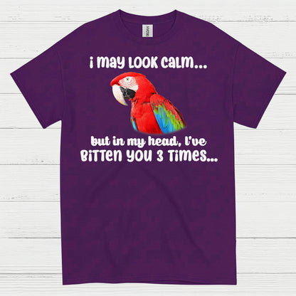 Calm Outside Wild Inside Macaw T Shirt