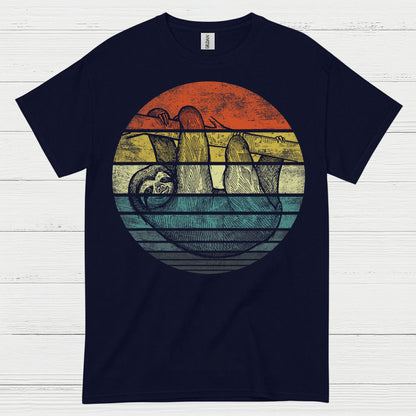 Vintage Sunset Sloth Graphic T Shirt
