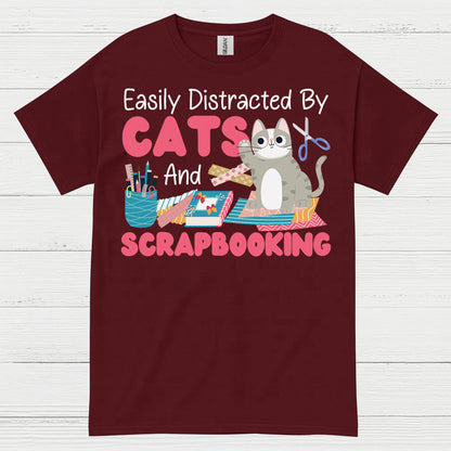 Easily Distracted By Cats And Scrapbooking T Shirt
