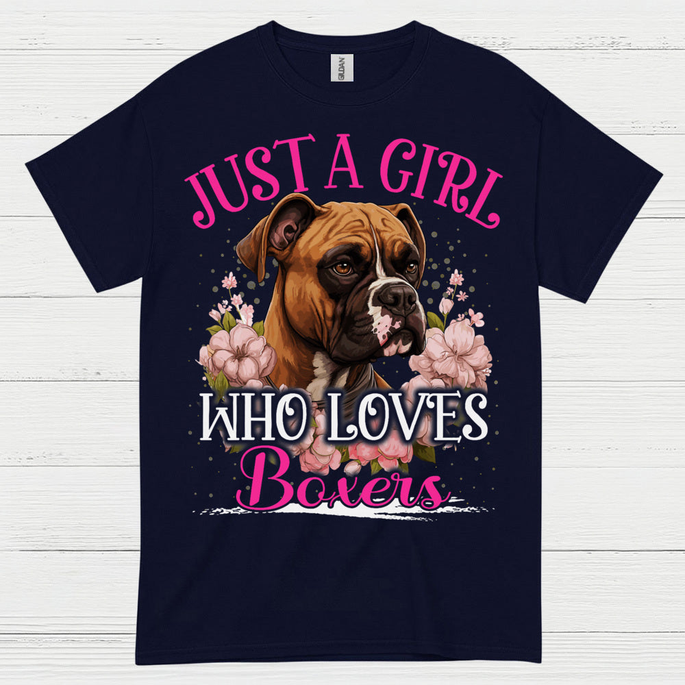 Just A Girl Who Loves Boxers T Shirt