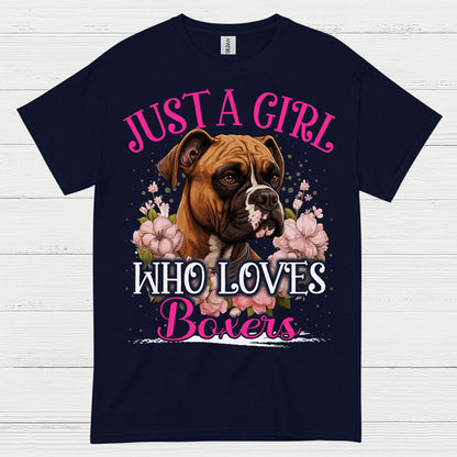 Just A Girl Who Loves Boxers T Shirt