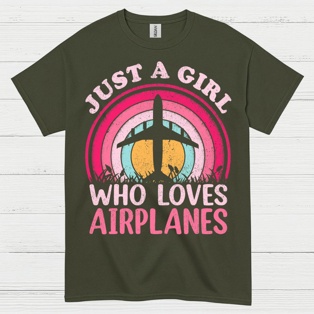 Just A Girl Who Loves Airplanes T Shirt