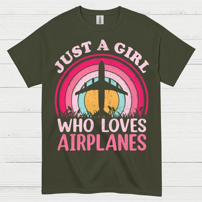 Just A Girl Who Loves Airplanes T Shirt