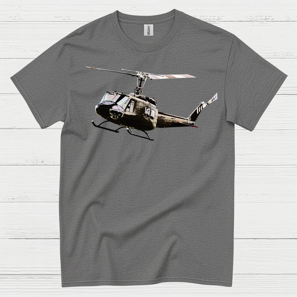 UH-1 Huey Flying Military Helicopter T Shirt