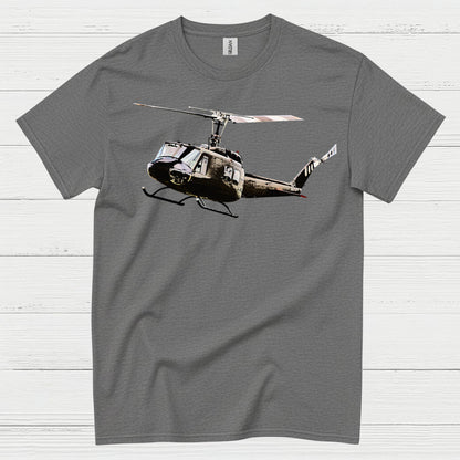 UH-1 Huey Flying Military Helicopter T Shirt