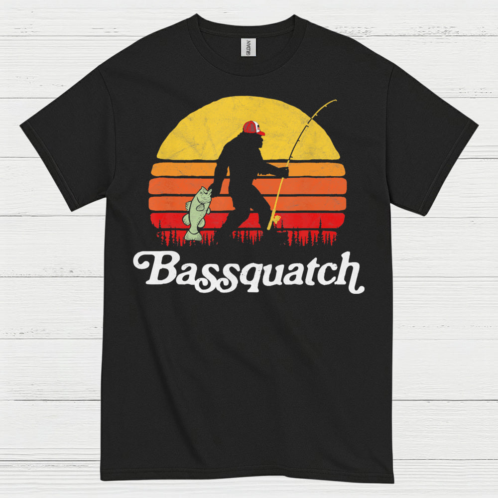 Bassquatch Bigfoot Fishing T Shirt