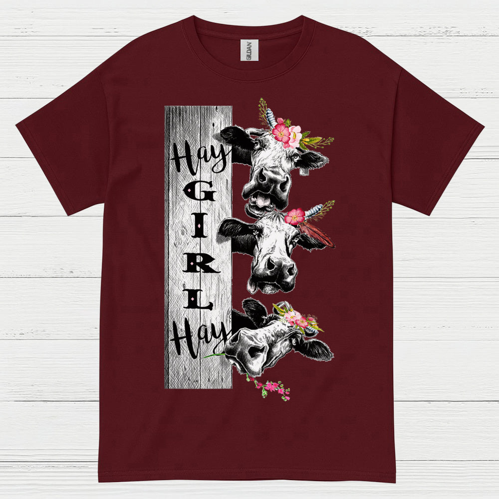 Hay Girl Hay Funny Cow T Shirt