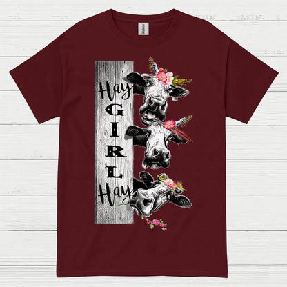 Hay Girl Hay Funny Cow T Shirt