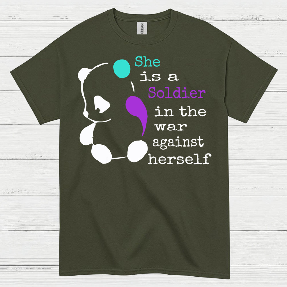 She Is A Soldier Message T Shirt