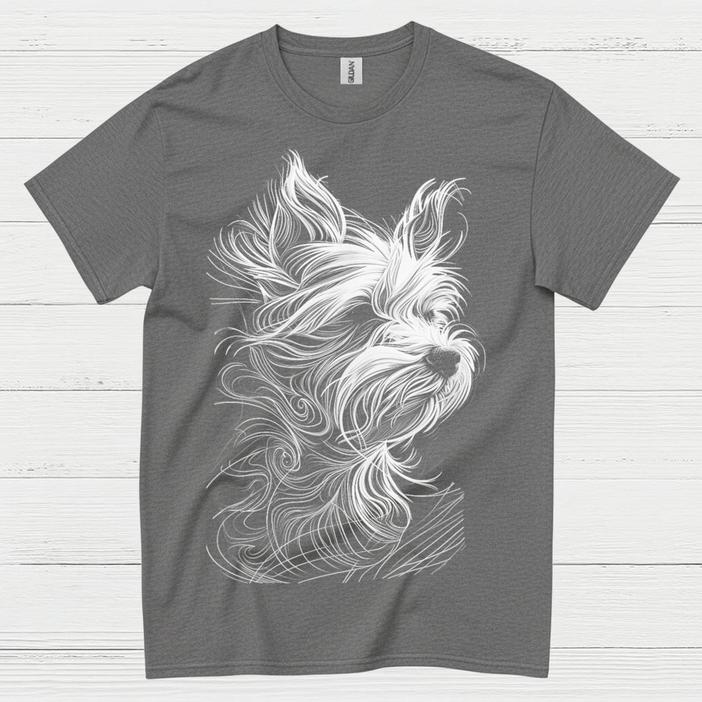 Artistic Dog Line Portrait T Shirt