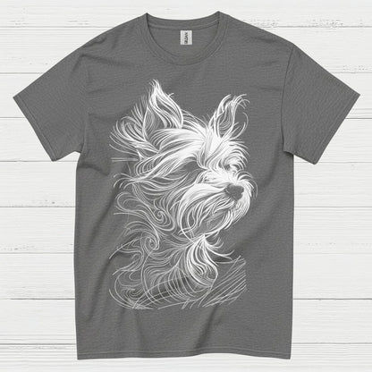 Artistic Dog Line Portrait T Shirt