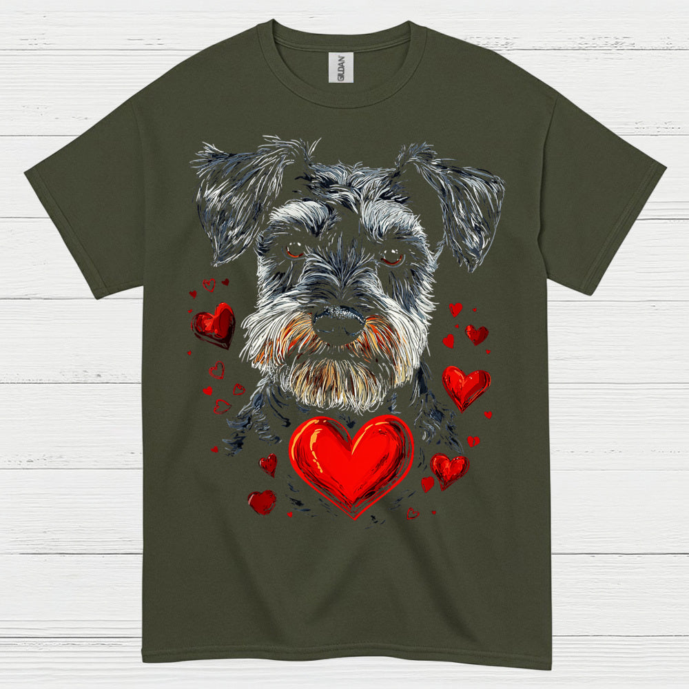 Schnauzer Love Heart Dog Lover T Shirt
