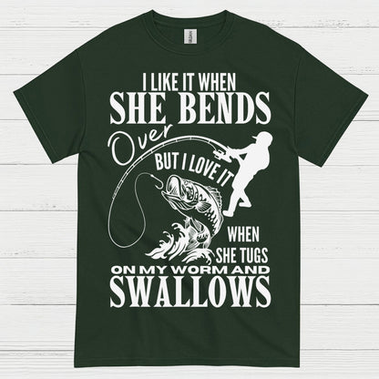 She Bends Fishing T Shirt