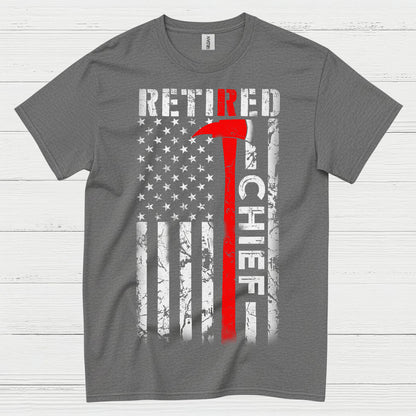 Retired Fire Chief Thin Red Line T Shirt