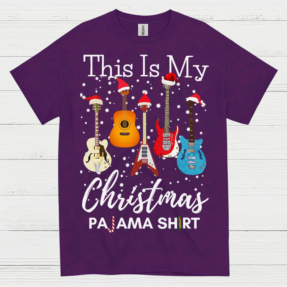 Guitar Christmas Pajama Vibes T Shirt