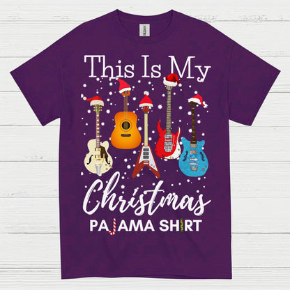 Guitar Christmas Pajama Vibes T Shirt