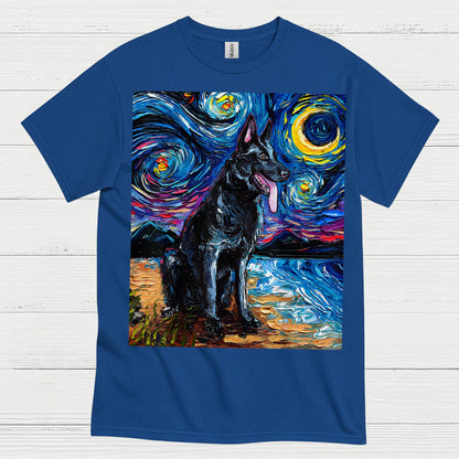 Starry Night German Shepherd T Shirt