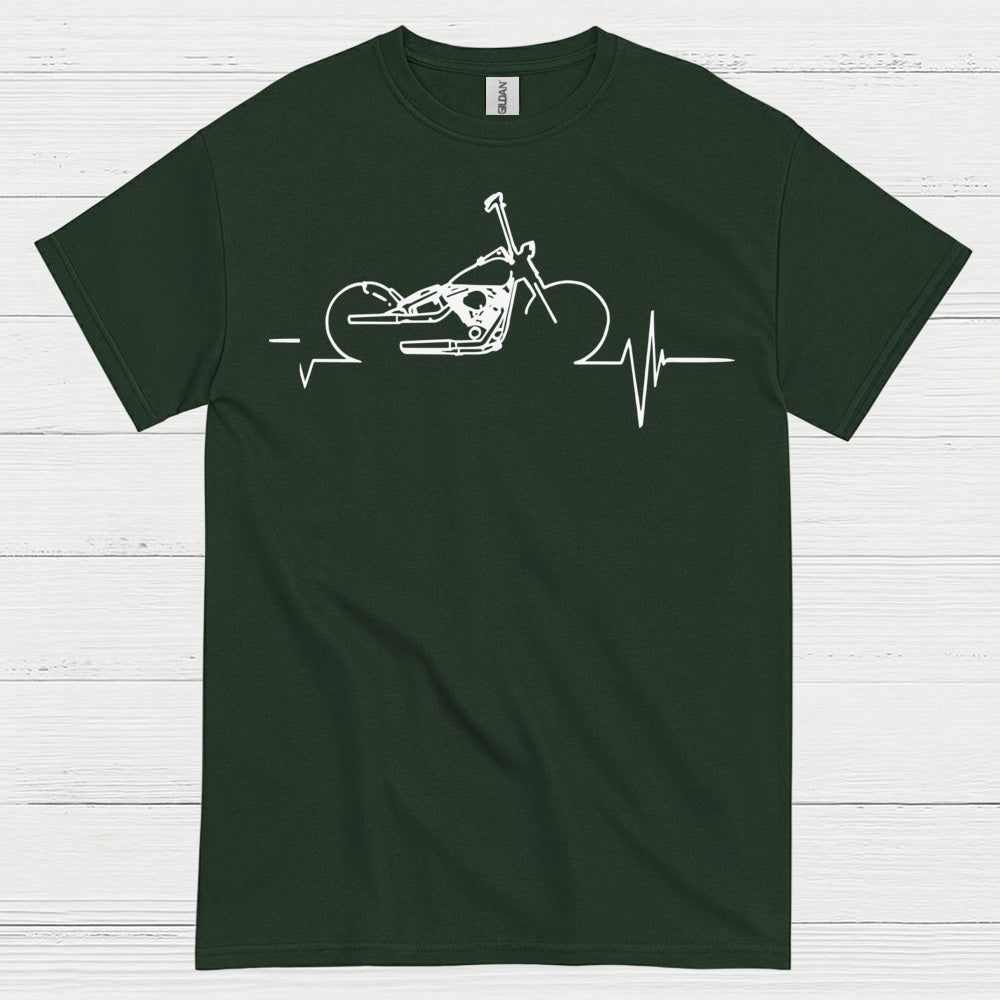 Motorcycle Heartbeat Line Art T Shirt