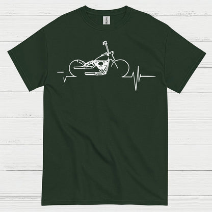 Motorcycle Heartbeat Line Art T Shirt