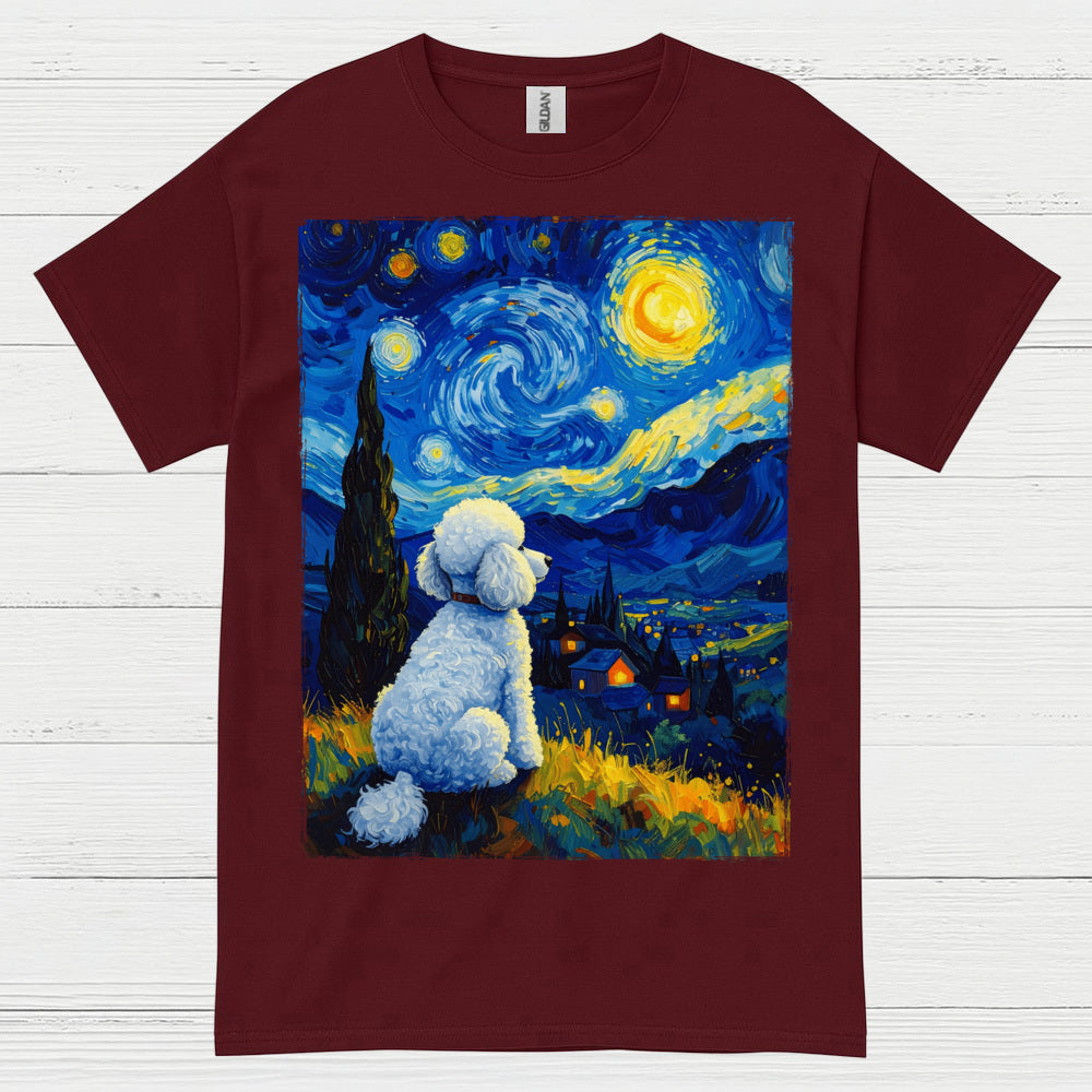 Peaceful Dog Starry Night Art T Shirt