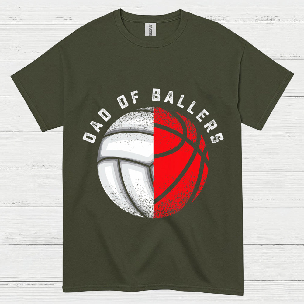Dad Of Ballers Volleyball Basketball T Shirt