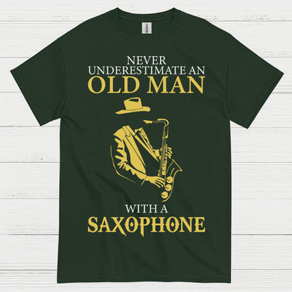 Never Underestimate Old Man Saxophone T Shirt