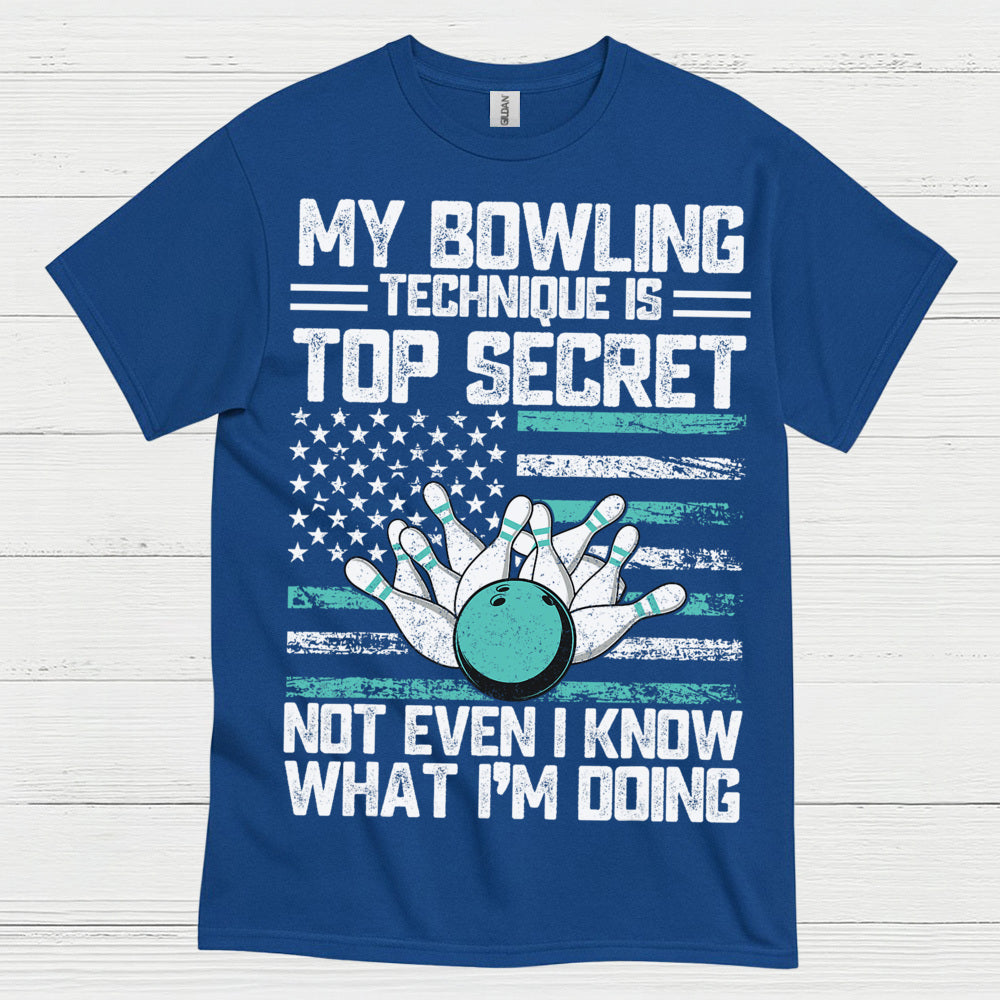 Top Secret Bowling American Flag T Shirt