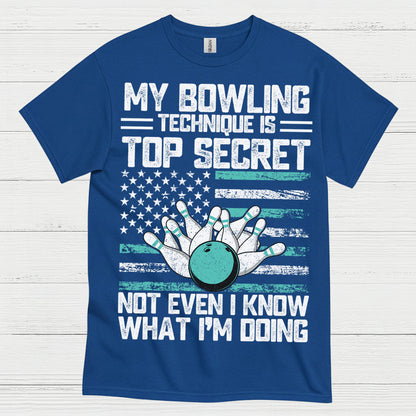 Top Secret Bowling American Flag T Shirt