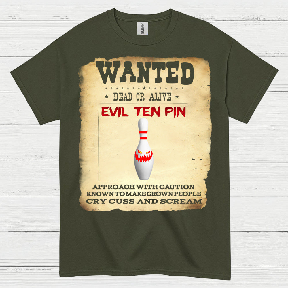 Evil Ten Pin Wanted Poster T Shirt