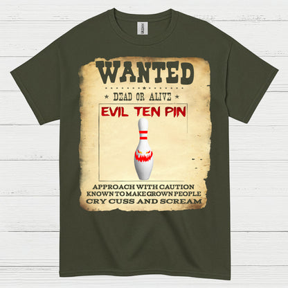 Evil Ten Pin Wanted Poster T Shirt