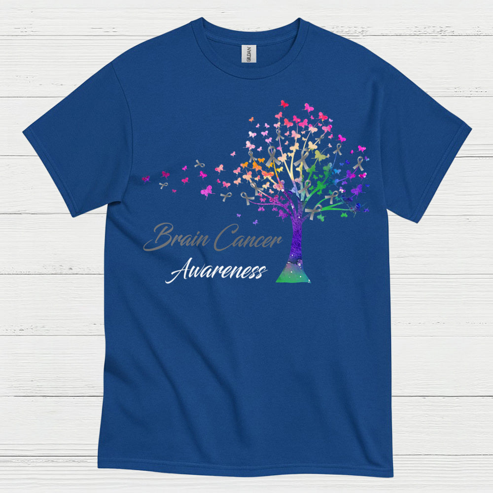 Brain Cancer Awareness Rainbow Tree T Shirt