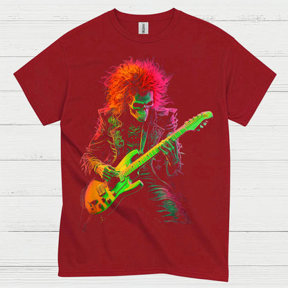 Neon Skeleton Guitarist Rock T Shirt