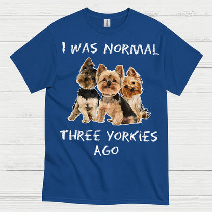 Funny Three Yorkies Ago Dog Lover T Shirt