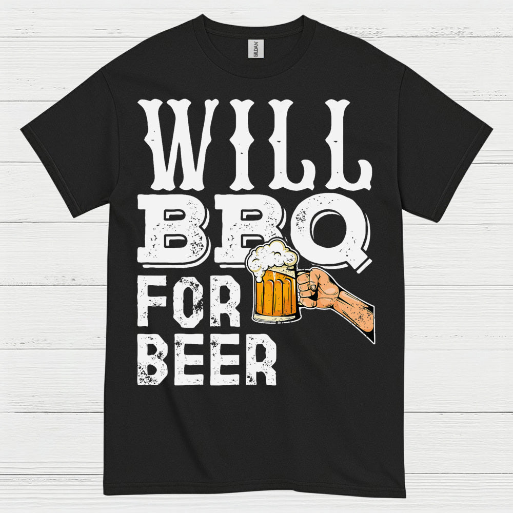 Will BBQ For Beer Funny Grill T Shirt