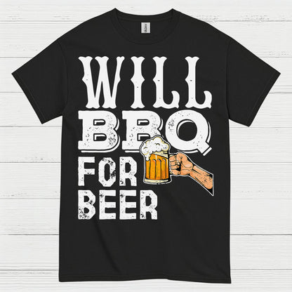 Will BBQ For Beer Funny Grill T Shirt