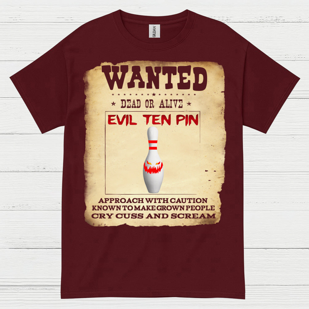 Evil Ten Pin Wanted Poster T Shirt