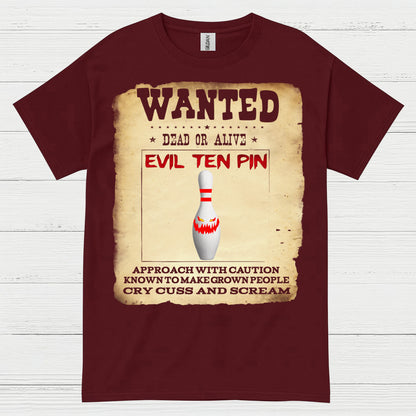Evil Ten Pin Wanted Poster T Shirt