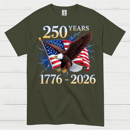 1776–2026 American Independence Eagle Anniversary T Shirt