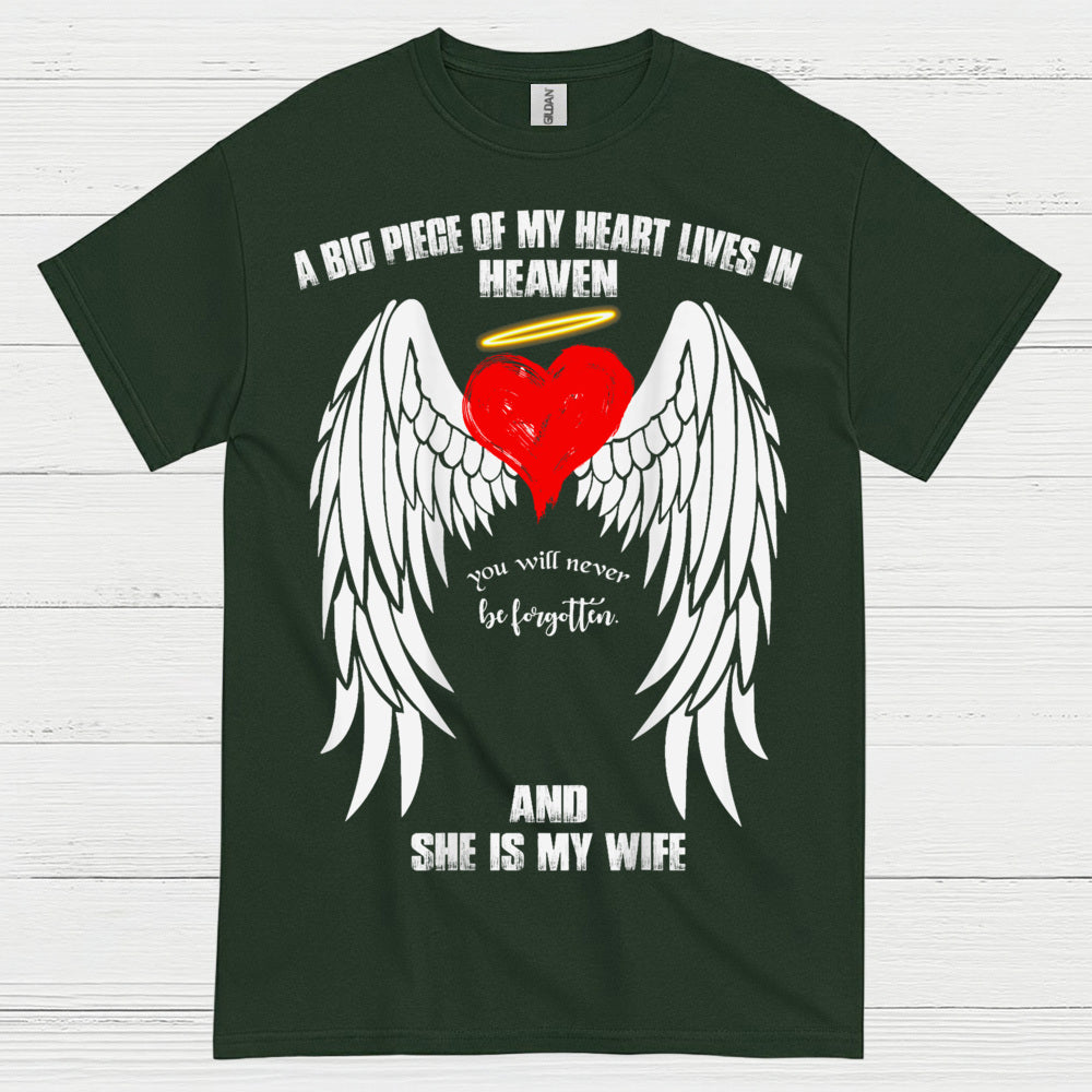 A Big Piece Of My Heart Lives In Heaven And She Is My Wife T Shirt
