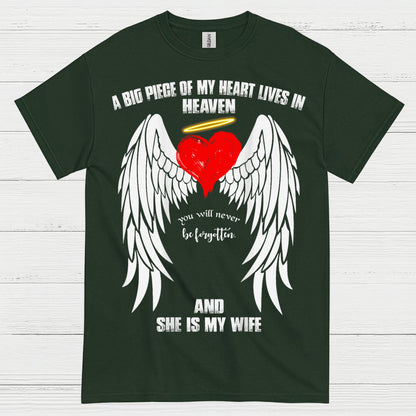 A Big Piece Of My Heart Lives In Heaven And She Is My Wife T Shirt