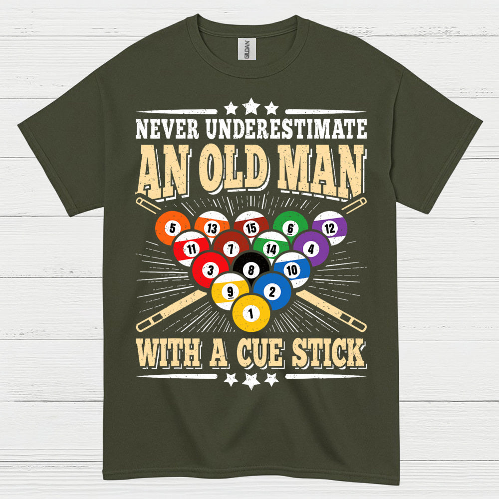 Never Underestimate An Old Man Pool T Shirt