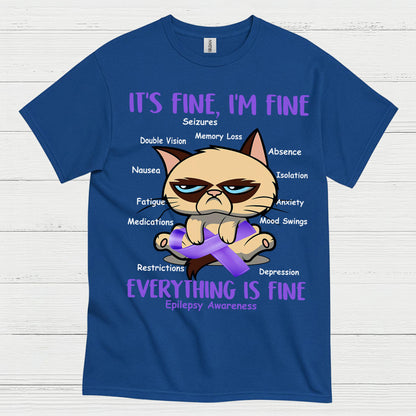 Its Fine Im Fine Epilepsy Cat T Shirt