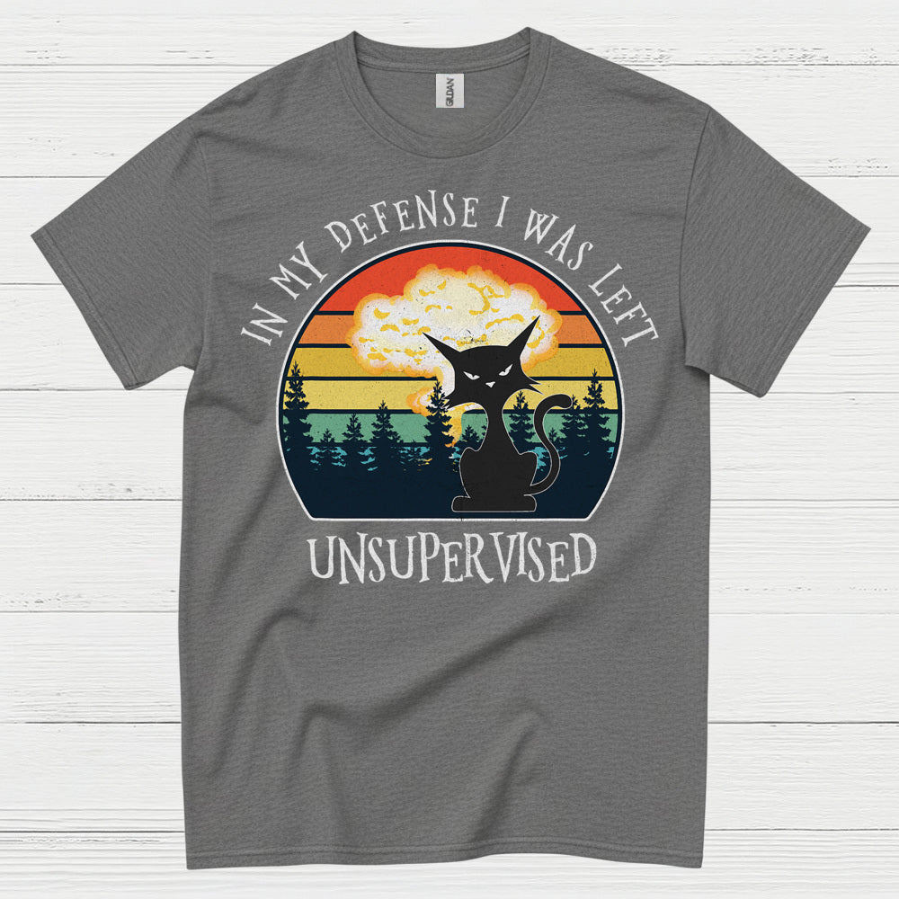 Unsupervised Cat Defense Humor T Shirt