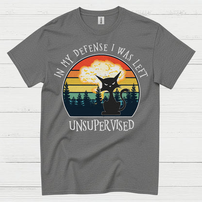 Unsupervised Cat Defense Humor T Shirt
