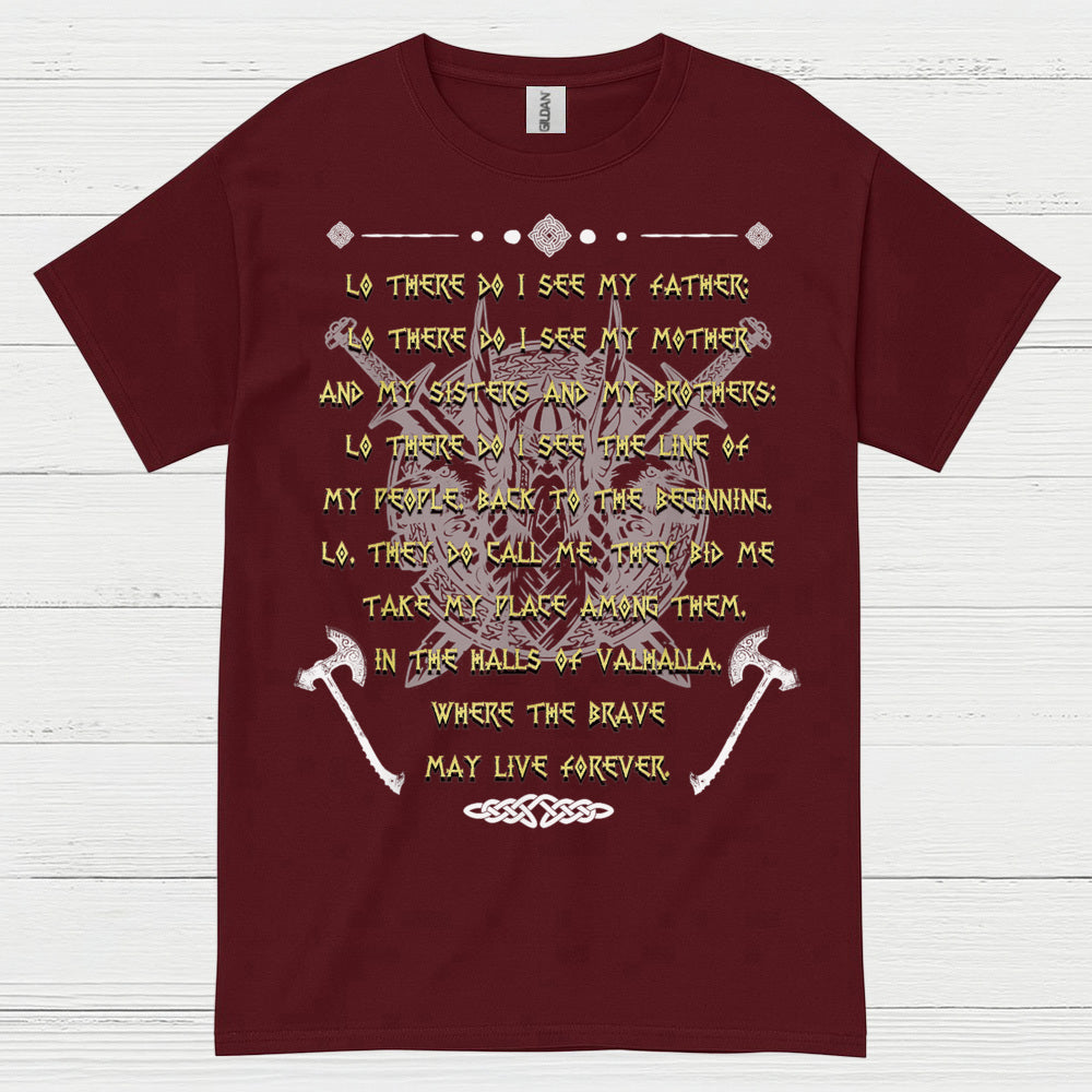 Valhalla Warrior Prayer Viking T Shirt
